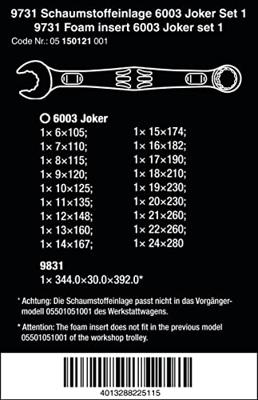 Wera 05150121001 Joker Ring-steeksleutelset 18-delig Sleutelbreedte (metrisch) 6 - 24 mm