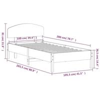 Bedframe zonder matras massief grenenhout wasbruin 100x200 cm - thumbnail