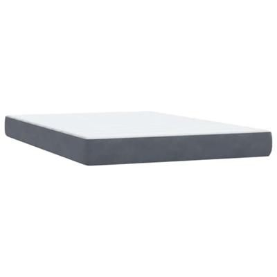 Boxspring met matras fluweel donkergrijs 140x210 cm