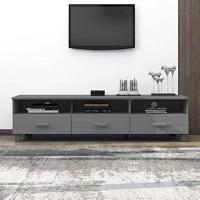 Tv-meubel HAMAR 158x40x40 cm massief grenenhout donkergrijs - thumbnail