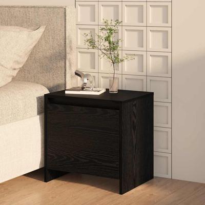 Nachtkastje Zwart Eiken 45 x 34 x 44,5 cm Bewerkt hout Nachtkastje Zwart Eiken 45 x 34 x 44,5 cm Bewerkt hout