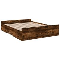 Bedframe met lades bewerkt hout gerookt eikenkleurig 160x200 cm - thumbnail