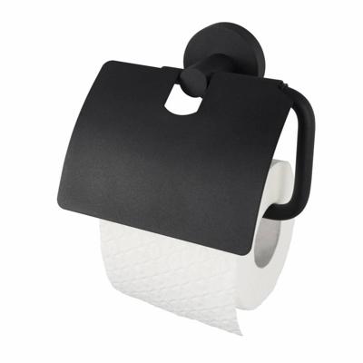 Toiletrolhouder Haceka Kosmos met Klep Mat Zwart Toiletrolhouder Haceka Kosmos met Klep Mat Zwart