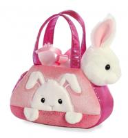 Aurora knuffel Fancy Pal konijn 20,5 cm roze/wit - thumbnail