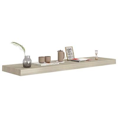 Wandschap zwevend 90x23,5x3,8 cm MDF eikenkleurig - thumbnail
