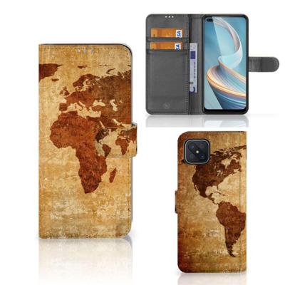 OPPO Reno4 Z | Flip Cover | Wereldkaart