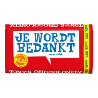 Chocolade tony chocolonely melk bedankt reep 180gr | 15 stuks - thumbnail