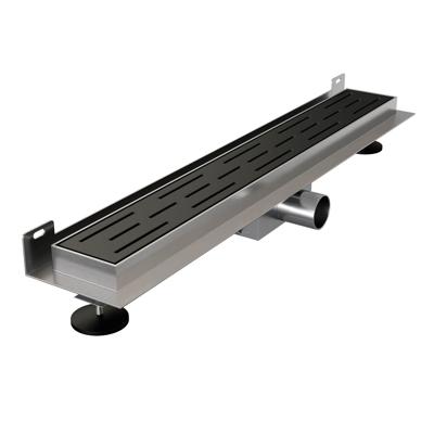 Douchegoot met standaard rooster en wandmontage (7 x 50 zwart)