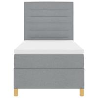 Boxspringbed met matras Lichtgrijs 90 x 200 cm Stof - thumbnail