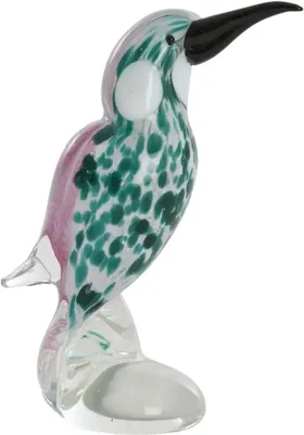 Light & Living ornament glas bird 8x5x16cm groen