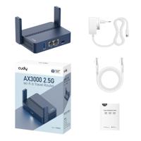 Cudy AX3000 draadloze router Gigabit Ethernet Blauw - thumbnail