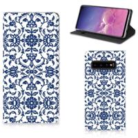 Samsung Galaxy S10 Smart Cover Flower Blue - thumbnail