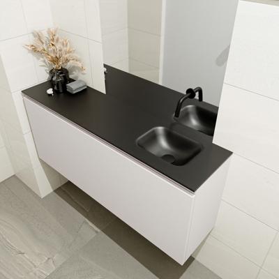 MONDIAZ OLAN 120cm toiletmeubel linen. LEX wastafel urban rechts geen kraangat