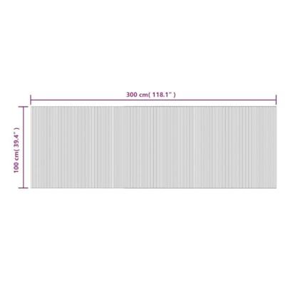 Vloerkleed rechthoekig 100x300 cm bamboe grijs - thumbnail