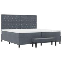 Boxspring bed met matras Donkergrijs 200 x 200 cm Fluweel - thumbnail