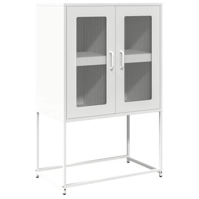 Hoge kast 68x39x107 cm staal wit