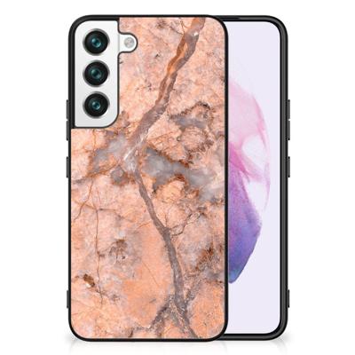 Samsung Galaxy S22 Marmeren Print Telefoonhoesje Marmer Oranje Samsung Galaxy S22 Marmeren Print Telefoonhoesje Marmer Oranje