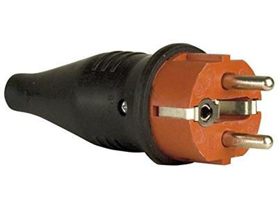 Showtec rubber schuko connector male 230V/240V rood