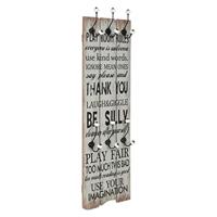 VidaXL Wandkapstok met 6 haken thank you 120x40 cm - thumbnail