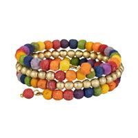 Multicolor Yokomeshi Armband van Gerecyclede Sari-Stof, 20 gram - thumbnail