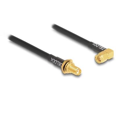 Delock WiFi-antenne Aansluitkabel [1x SMA-bus - 1x SMA-stekker] 0.3 m Zwart