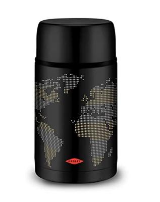 Thermos voor voedsel Oroley Zwart Roestvrij staal 1 L Wereldkaart Thermos voor voedsel Oroley Zwart Roestvrij staal 1 L Wereldkaart
