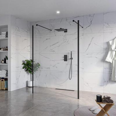 Fortifura Galeria Vrijstaande Inloopdouche - 140x200cm - Helder - antikalk - 8mm veiligheidsglas - 2 zijwanden 40cm - wandsteunen en hoekprofielen - Zwart mat SW927767 2x/SW797916/SW797911 2x/SW358025 2x Fortifura Galeria Vrijstaande Inloopdouche - 140x200cm - Helder - antikalk - 8mm veiligheidsglas - 2 zijwanden 40cm - wandsteunen en hoekprofielen - Zwart mat SW927767 2x/SW797916/SW797911 2x/SW358025 2x