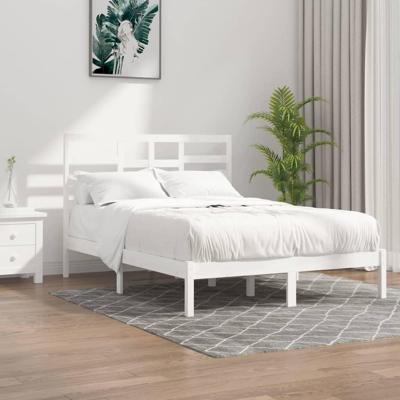 Bedframe massief hout wit 140x200 cm - thumbnail