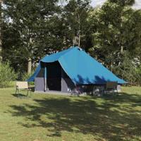 Tipi Tent met dak met opslag Blauw 358 x 296 x 258 cm taft - thumbnail