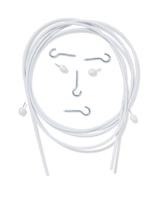 HEMA Gordijnenset spiraal 2.5m (wit) - thumbnail