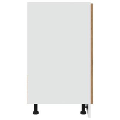 Gootsteenkast Lyon 80x46x81,5 cm bewerkt hout artisanaal eikenkleur