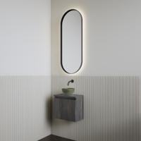 Fonteinset | BWS Leto | Zwart Eiken | Waskom Mat Olijf Groen - thumbnail