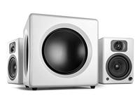 Wavemaster 66401 Fusion - Actieve subwoofer (125 watt) met ingebouwde klasse D-versterker, universeel inzetbaar - geoptimaliseerd voor 2.0 luidsprekersystemen Soft White - thumbnail