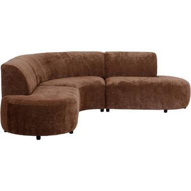 Hoekbank Luna rond - stof Rebel - terracotta