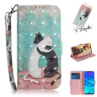 3D gekleurde tekening katten patroon horizontale Flip lederen case voor Huawei P Smart + 2019/Enjoy 9s/Honor 10i/Honor 20i/Honor 20 lite met houder & - thumbnail