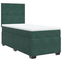 Boxspring met matras fluweel donkergroen 90x190 cm - thumbnail
