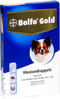 Bolfo Gold 40 Vlooiendruppels voor kleine hond (tot 4 kg) 2 x 4 pipetten - thumbnail