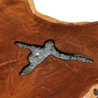 Salontafel 70x45 cm massief teakhout en polyresin - thumbnail