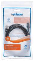 Manhattan USB-kabel USB 2.0 USB-A stekker, USB-C stekker 3.00 m Zwart 354936 - thumbnail