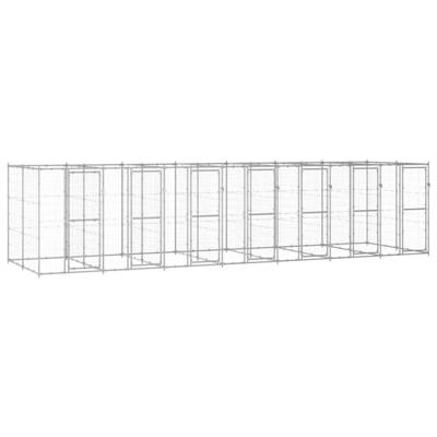 Hondenkennel 16,94 m² gegalvaniseerd staal