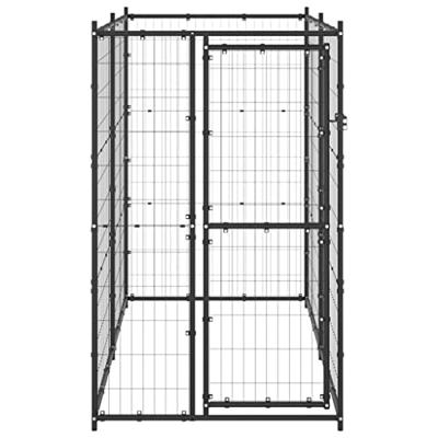 Hondenkennel voor buiten 110x220x180 cm staal - thumbnail
