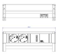 BACHMANN DESK 2x Geaard stopcontact 1x USB Oplader - thumbnail