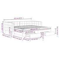 Slaapbank met onderschuifbed en lades 100x200 cm fluweel roze - thumbnail