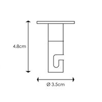 Light depot - plafondhaak - mat staal - Outlet - thumbnail