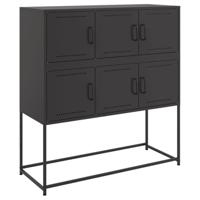 Dressoir 100,5x39x107 cm koudgewalst staal zwart - thumbnail