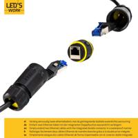 LED&apos;s Work Ethernet connector RJ45-connector I-vorm - CAT6A - Ø4,5-7,5 mm kabel - IP68 - thumbnail