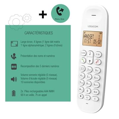 Huistelefoon Logicom DECT ILOA 150 SOLO Wit