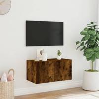 Tv-wandmeubel met LED-verlichting 60x35x31 cm gerookt eiken - thumbnail