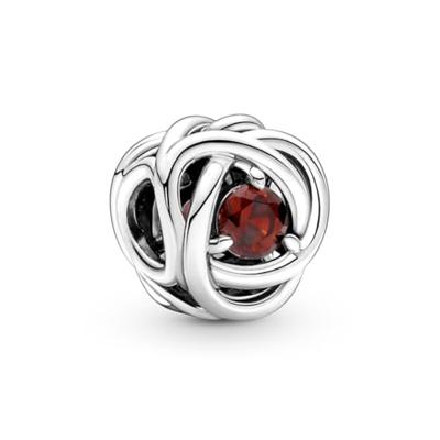 Pandora 790065C06 Bedel Salsa Red Eternity Circle zilver-kristal rood - thumbnail
