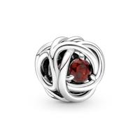 Pandora 790065C06 Bedel Salsa Red Eternity Circle zilver-kristal rood - thumbnail